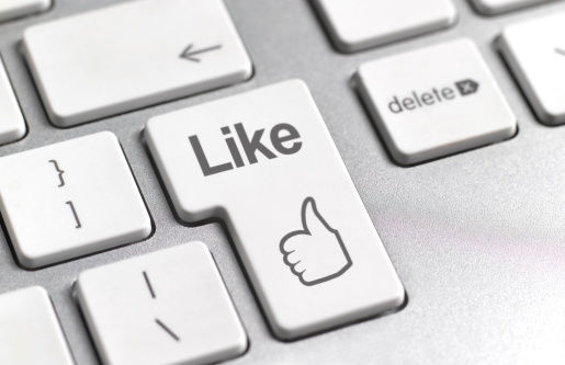 Social media 'Like' symbol on keyboard